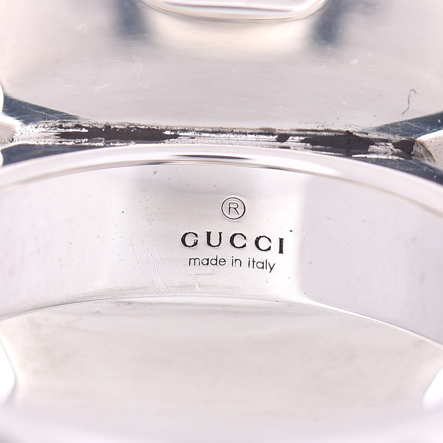 Gucci Sterling Silver Enamel Bosco Ring 54 6.75 5 of 5