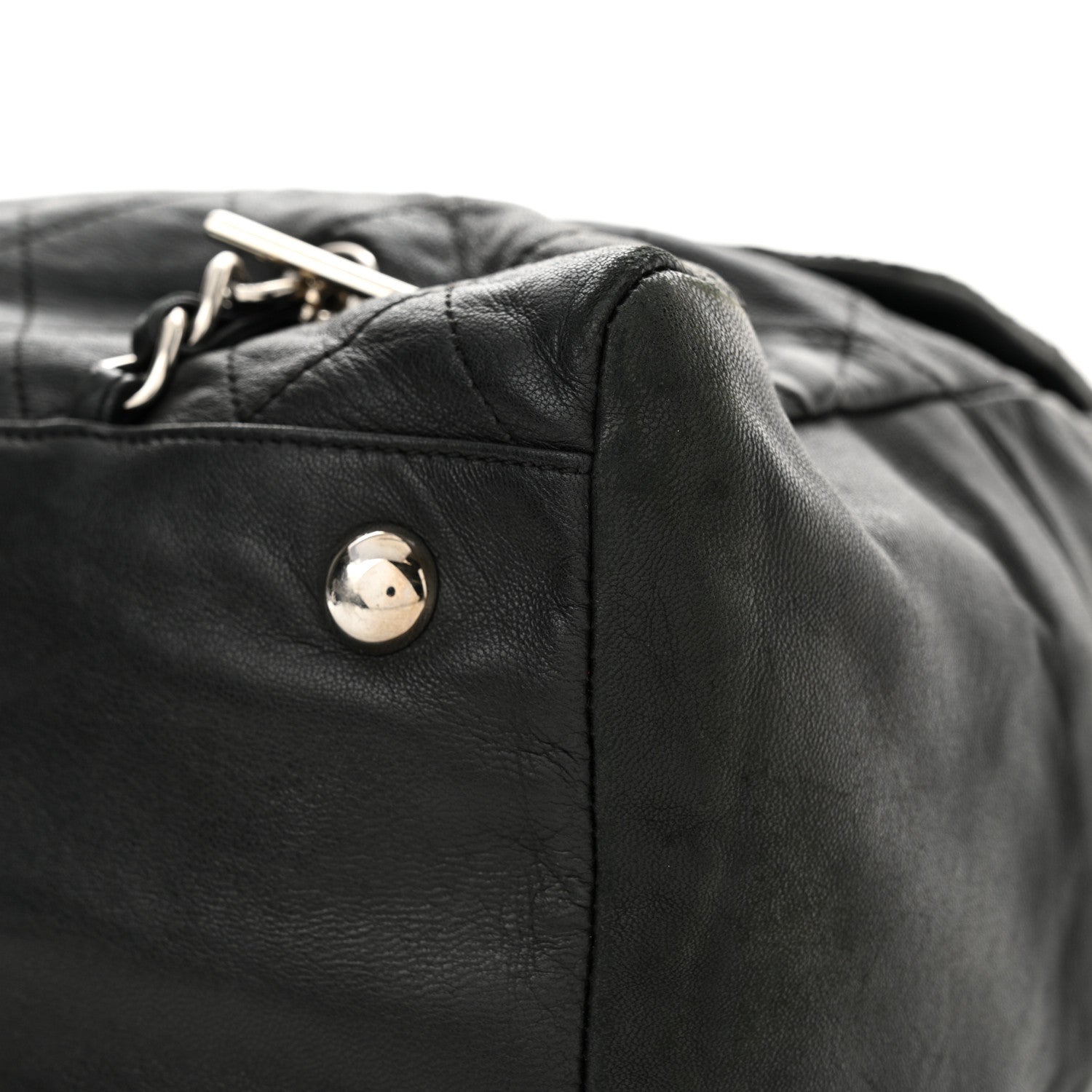 Chanel Lambskin Quilted Large Chain Around Tote Black 15 of 19