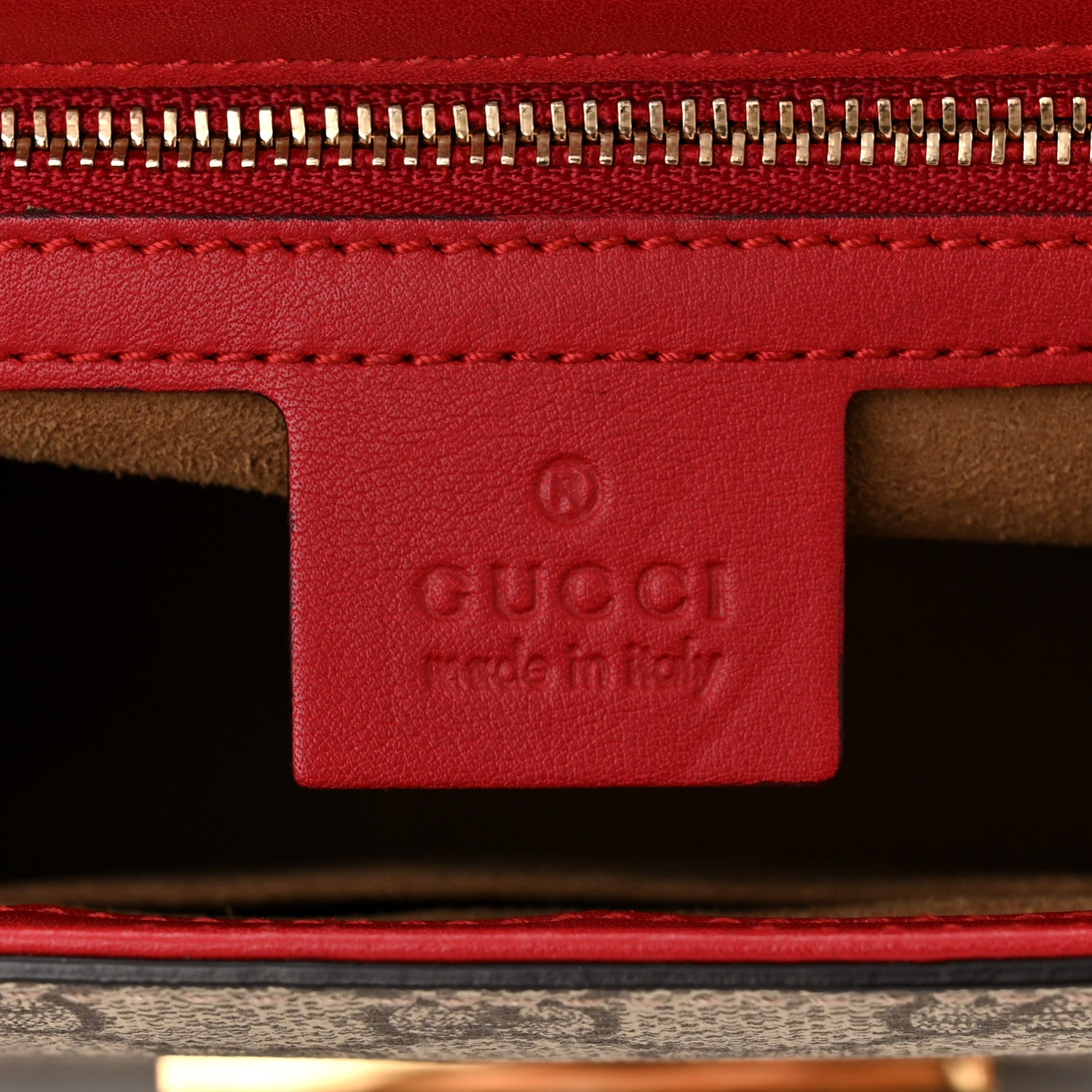Gucci GG Supreme Monogram Calfskin Medium Padlock Shoulder Bag Beige Hibiscus Red New Rosette 6 of 13
