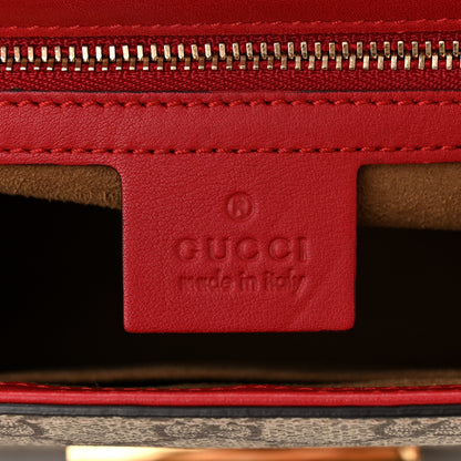 Gucci GG Supreme Monogram Calfskin Medium Padlock Shoulder Bag Beige Hibiscus Red New Rosette 6 of 13