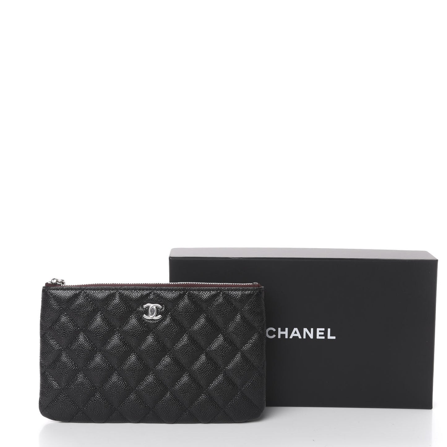 Caviar Quilted Small Pouch Black