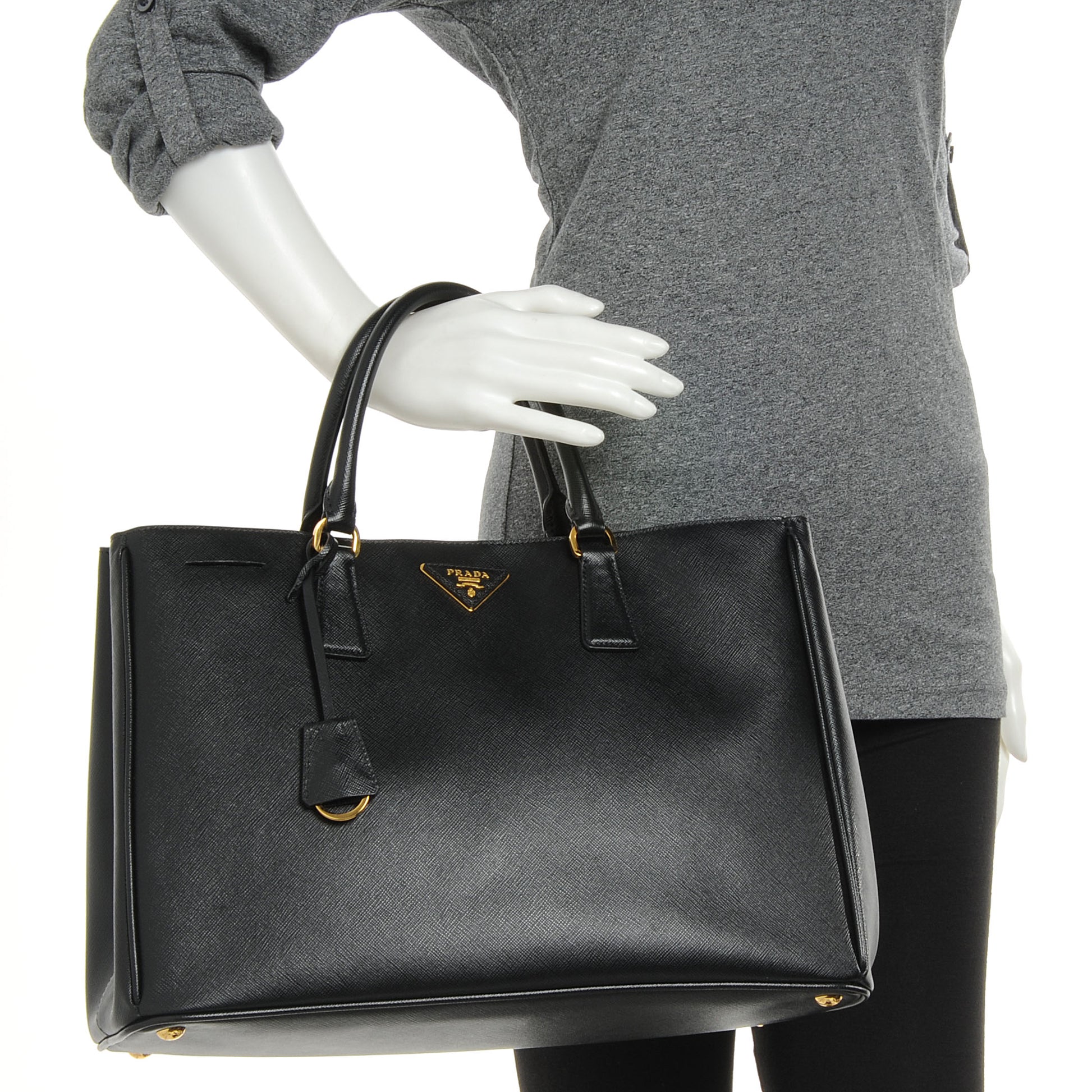 Prada Saffiano Lux Large Tote Nero Black 2 of 9