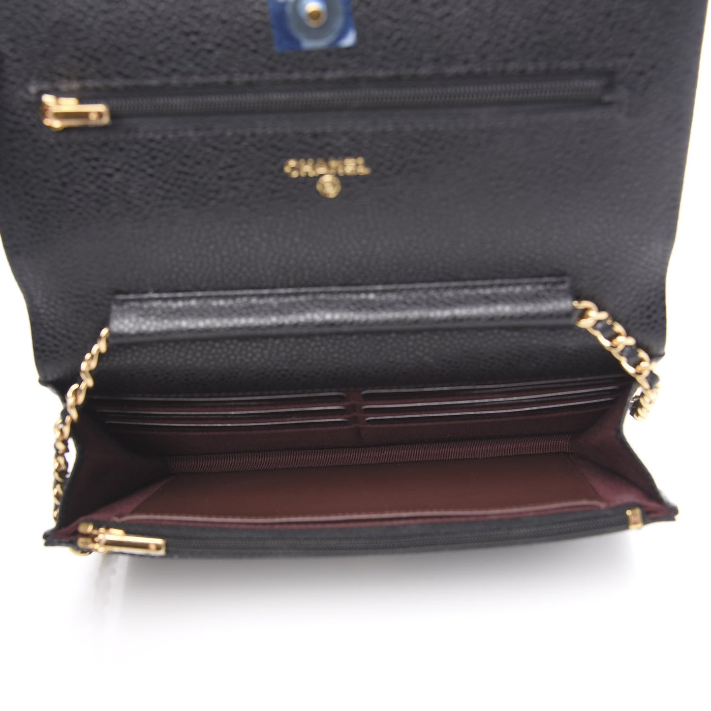 Caviar Quilted Wallet On Chain WOC Black