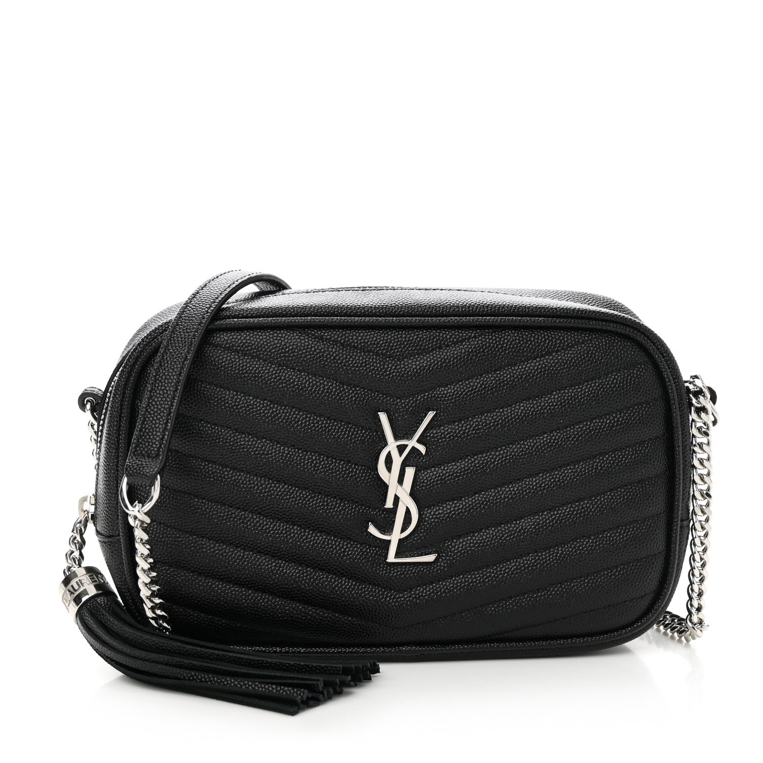 Saint Laurent Grain De Poudre Matelasse Monogram Mini Lou Camera Bag Black 1 of 11