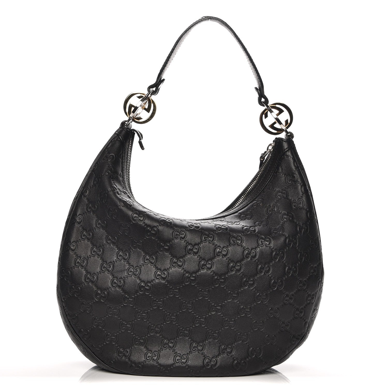 Gucci Guccissima Medium GG Twins Hobo Black 1 of 9