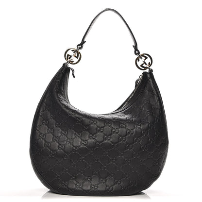 Gucci Guccissima Medium GG Twins Hobo Black 1 of 9