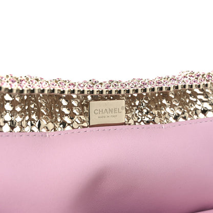 Chanel Crystal Embellished Metallic Lambskin Mini Chanel 22 Pink 6 of 11