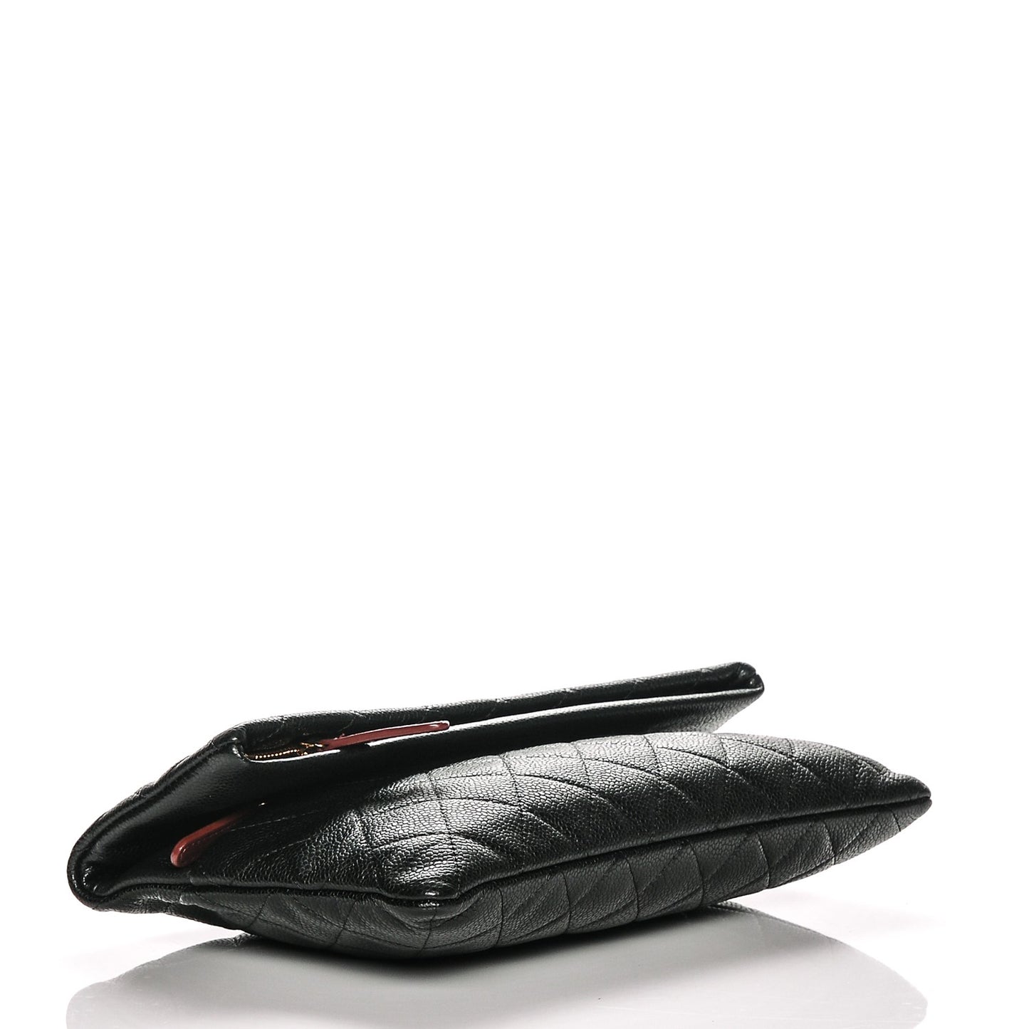 Caviar Quilted CC Beauty Clutch Black