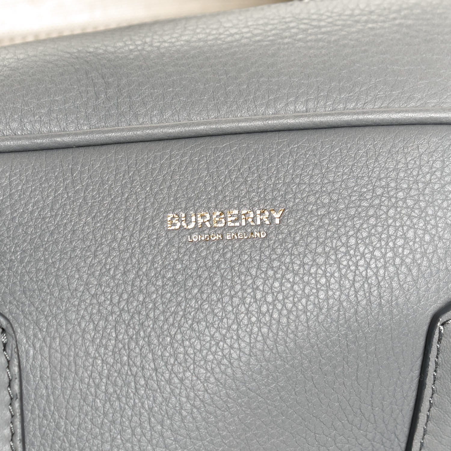 Burberry Soft Grain Calfskin Half Cube Bag Bright Cloud Grey 7 of 12