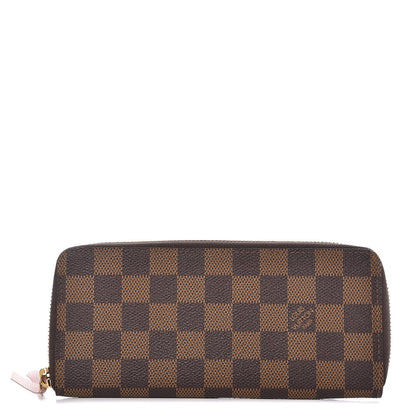 Louis Vuitton Damier Ebene Clemence Wallet Rose Ballerine 1 of 6