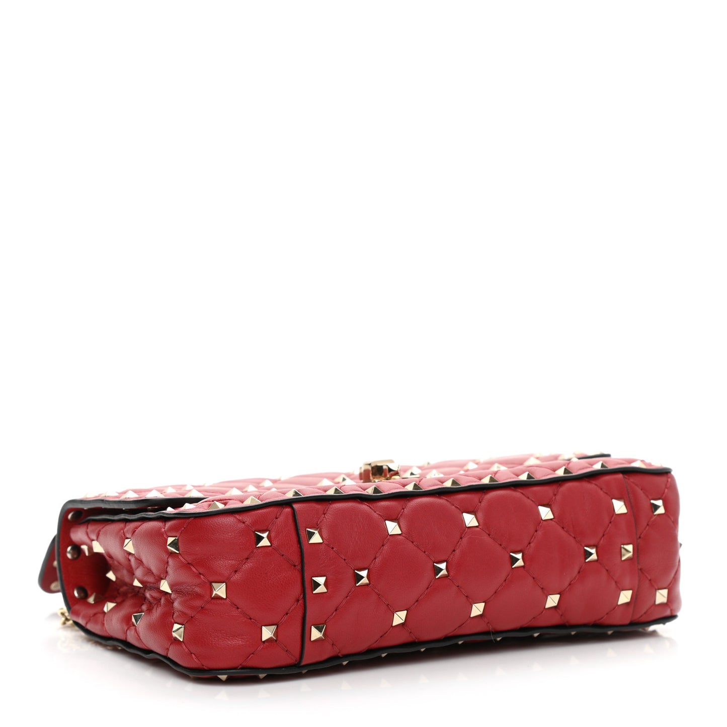 Nappa Small Rockstud Spike Shoulder Bag Rosso Valentino