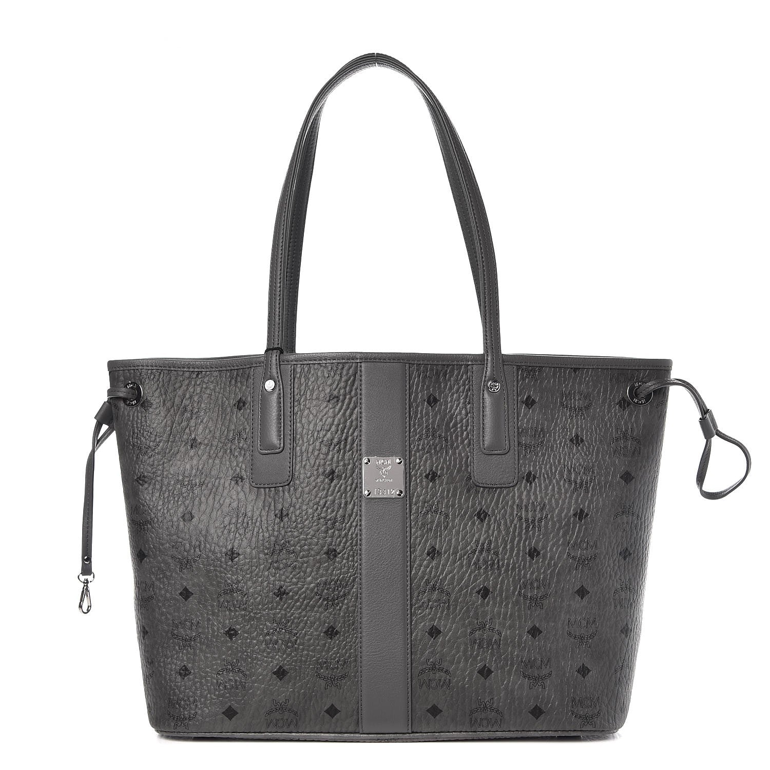MCM Visetos Medium Liz Reversible Shopper Tote Phantom Grey 1 of 17