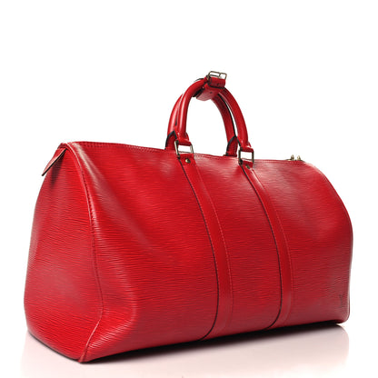 Louis Vuitton Epi Keepall 45 Castillan Red 2 of 14