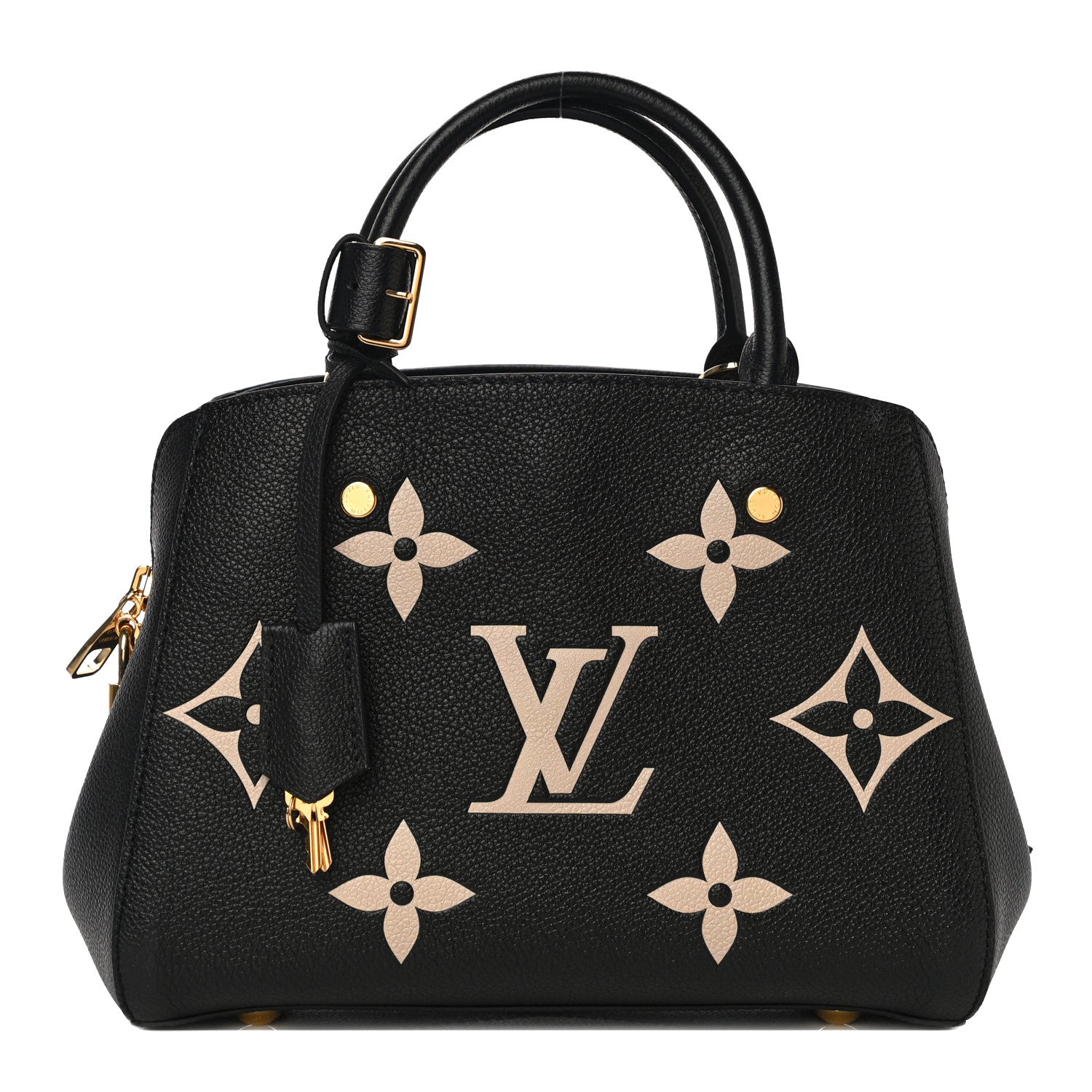 Louis Vuitton Empreinte Monogram Giant Montaigne BB Black Beige 1 of 9