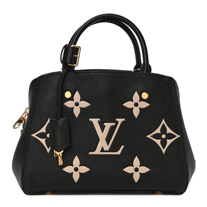 Louis Vuitton Empreinte Monogram Giant Montaigne BB Black Beige 1 of 9