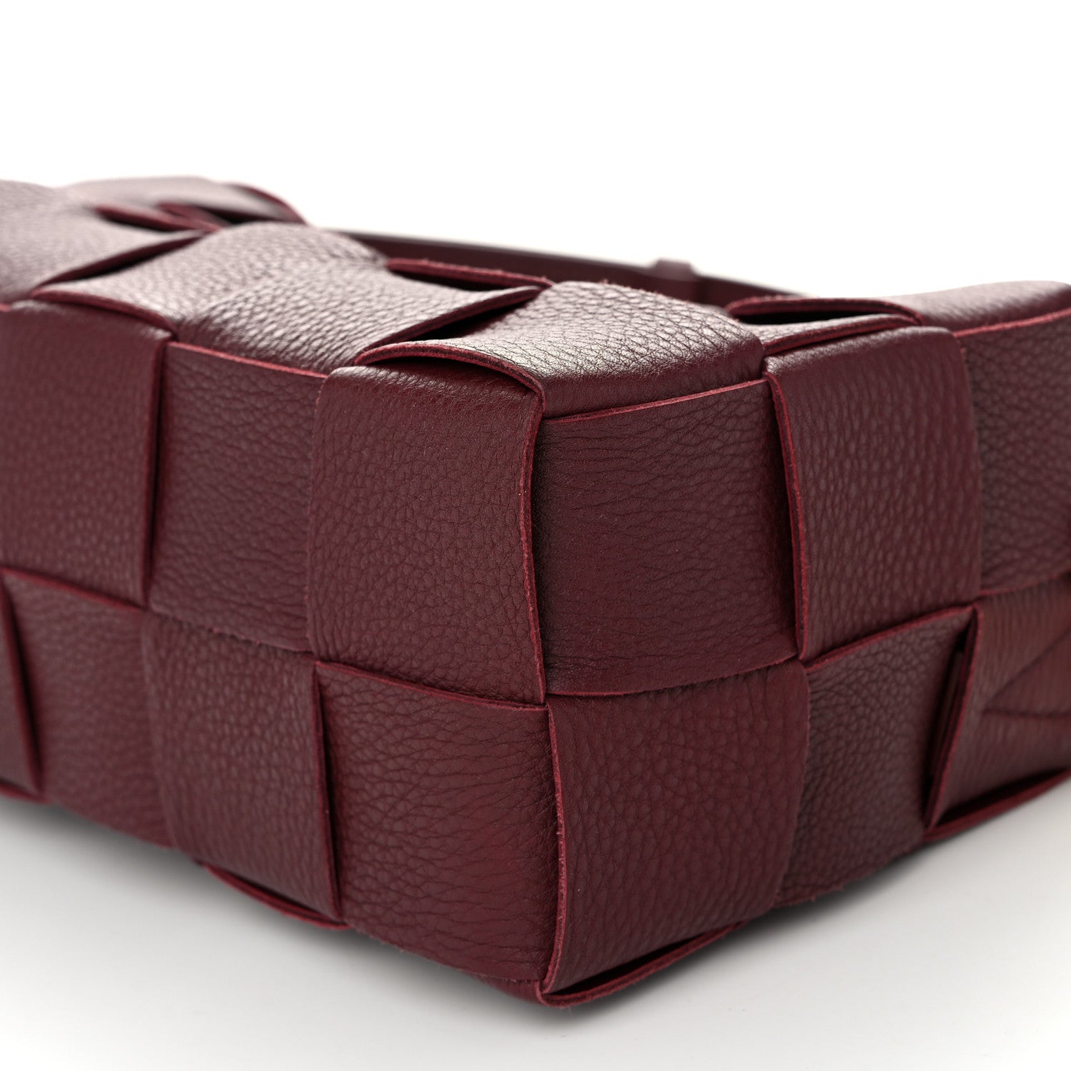 Bottega Veneta Grained Calfskin Maxi Intrecciato Brick Cassette Bag Bordeaux 10 of 10