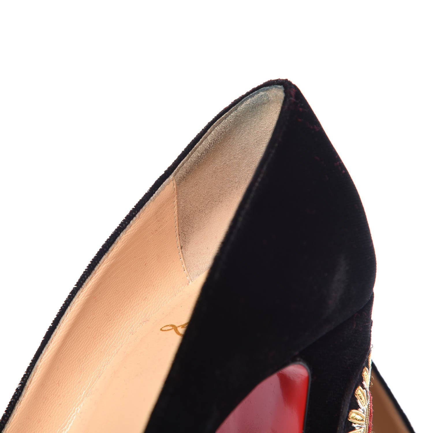 Christian Louboutin Velvet Cadrilla Corazon 100 Pumps 38.5 Black 8 of 11