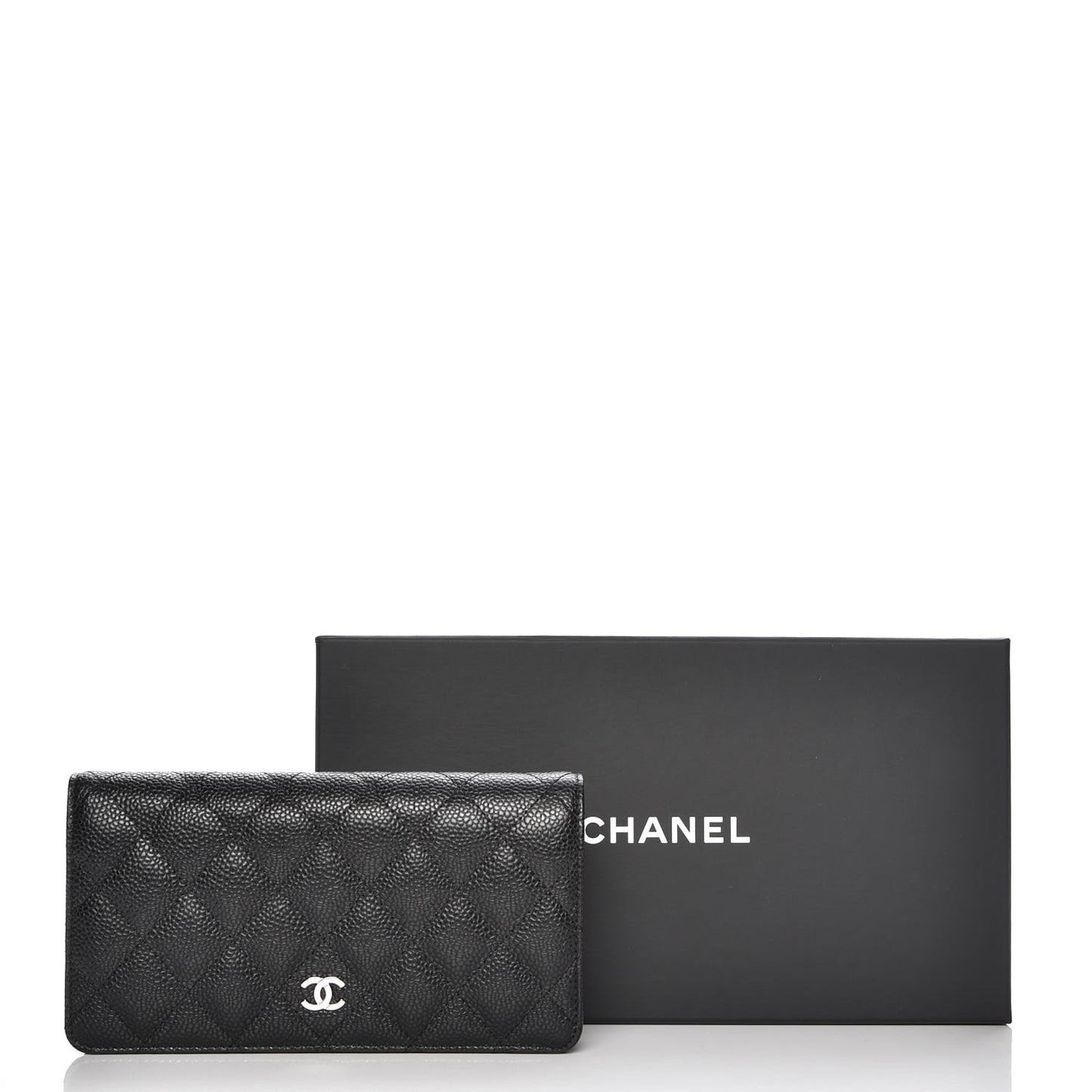 Caviar Quilted Yen Wallet Black