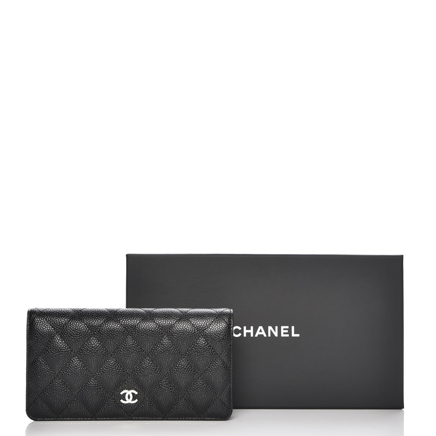 Chanel Caviar Quilted Yen Wallet Black 9 of 9