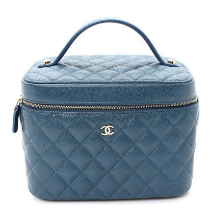 Chanel Caviar Quilted Large Vanity Pouch Blue 1 of 8
