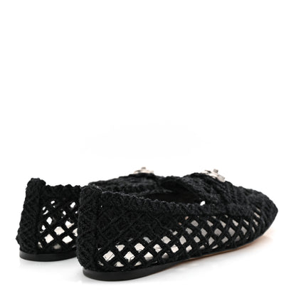 Chanel Cord Braided CC Mocassin Loafers 38.5 Black 6 of 12
