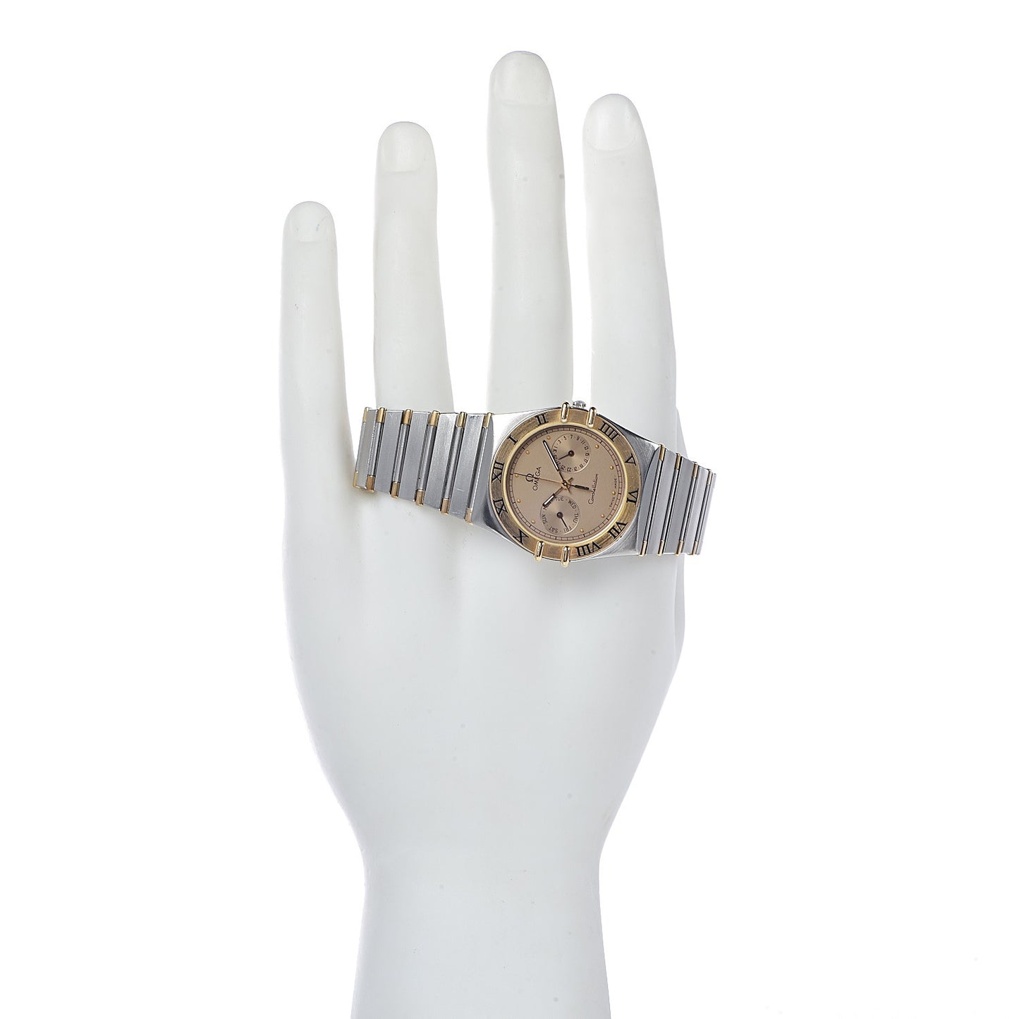 Stainless Steel 18K Yellow Gold 33mm Constellation Chrono Quartz Watch Champagne 396.1070