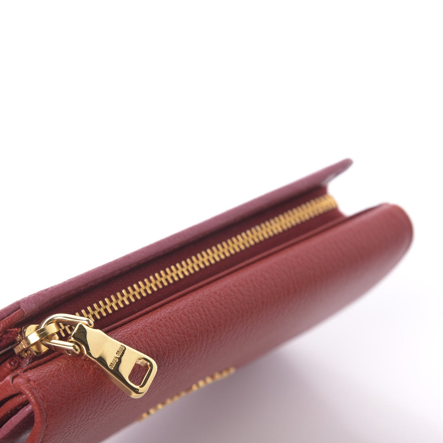 Goatskin Madras Bicolor Flap Wallet Fuoco Bruyere