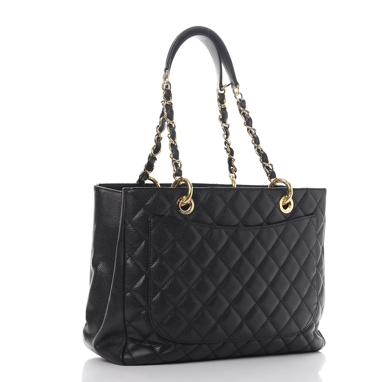Caviar Quilted Grand Shopping Tote GST Black