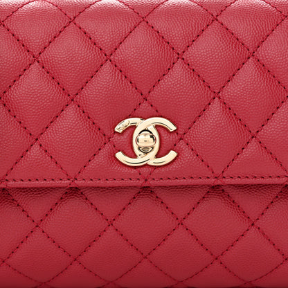 Chanel Caviar Quilted Mini Coco Handle Flap Dark Pink 9 of 14