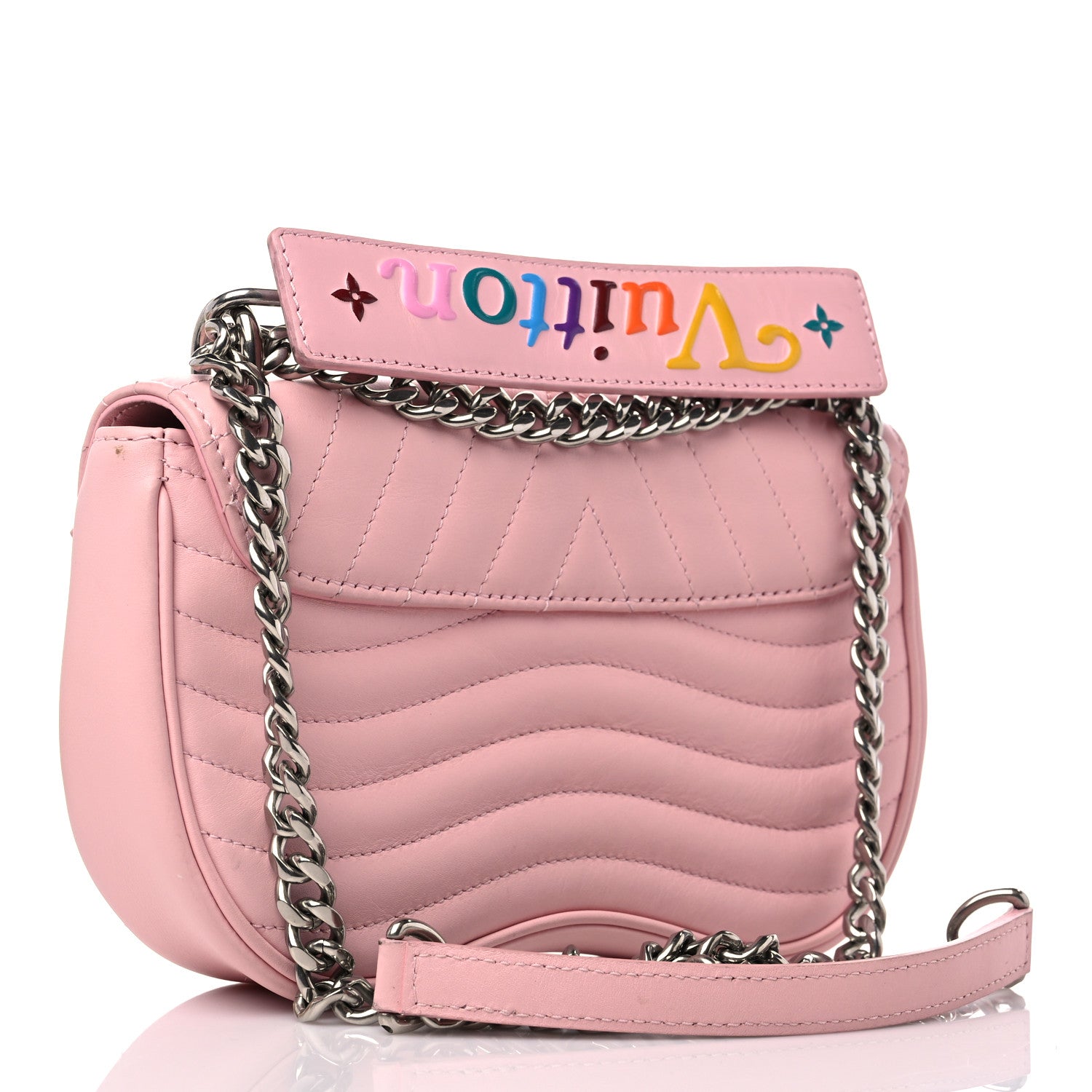 Louis Vuitton Calfskin New Wave Chain MM Smoothie Pink 3 of 16
