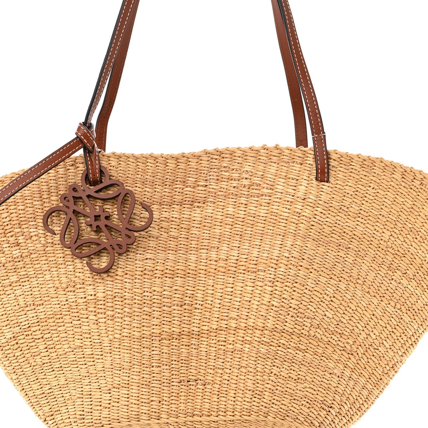 Calfskin Raffia Paulas Ibiza Small Basket Tote Bag Natural Tan