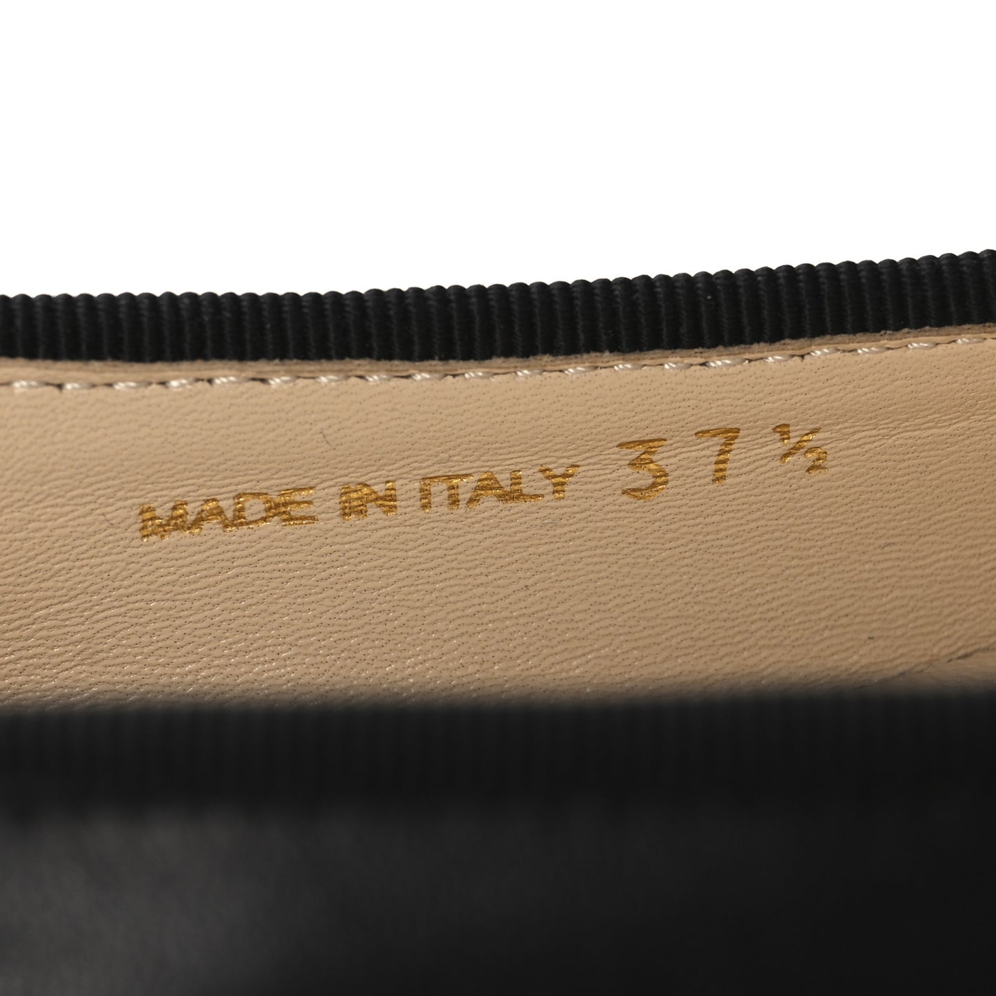 Nappa Vernice Cap Toe Logo Bow Ballerina Flats 37.5 Black