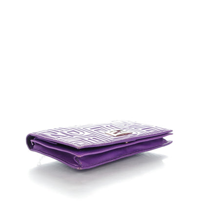 Fendi Nappa Logo Embossed Long Wallet On Chain Purple 4 of 9