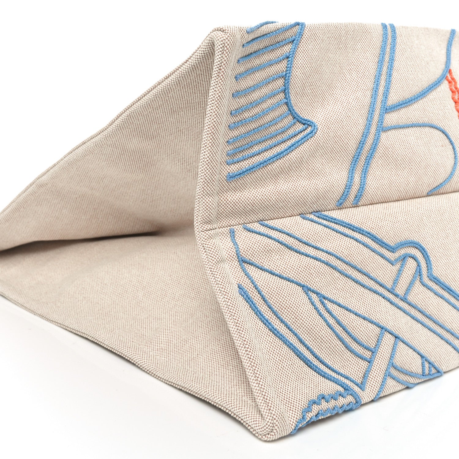 Hermes H Canvas Embroidered Thalassa Beach Bag Multicolor 8 of 9