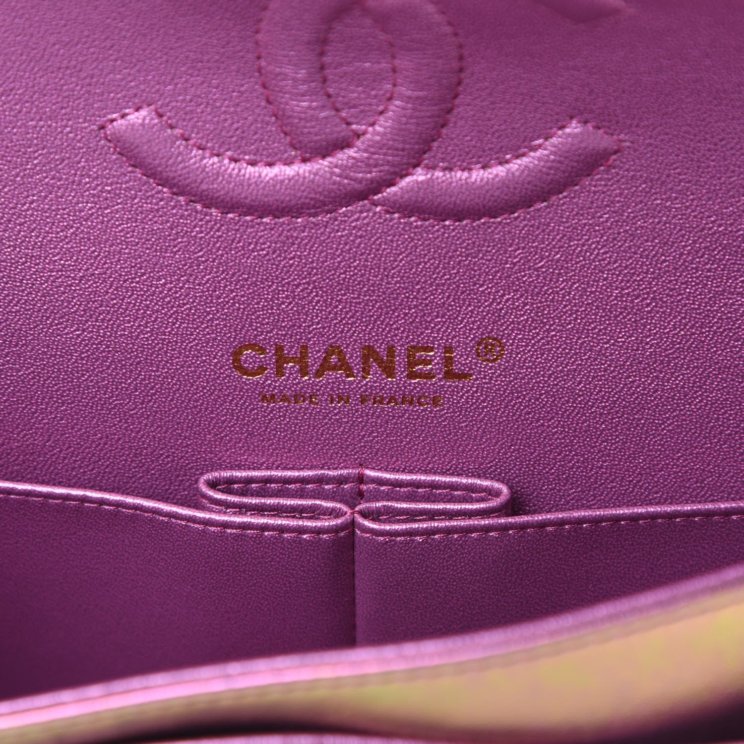 Chanel Iridescent Lambskin Quilted Medium Double Flap Purple 6 of 11