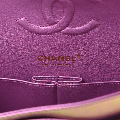 Chanel Iridescent Lambskin Quilted Medium Double Flap Purple 6 of 11
