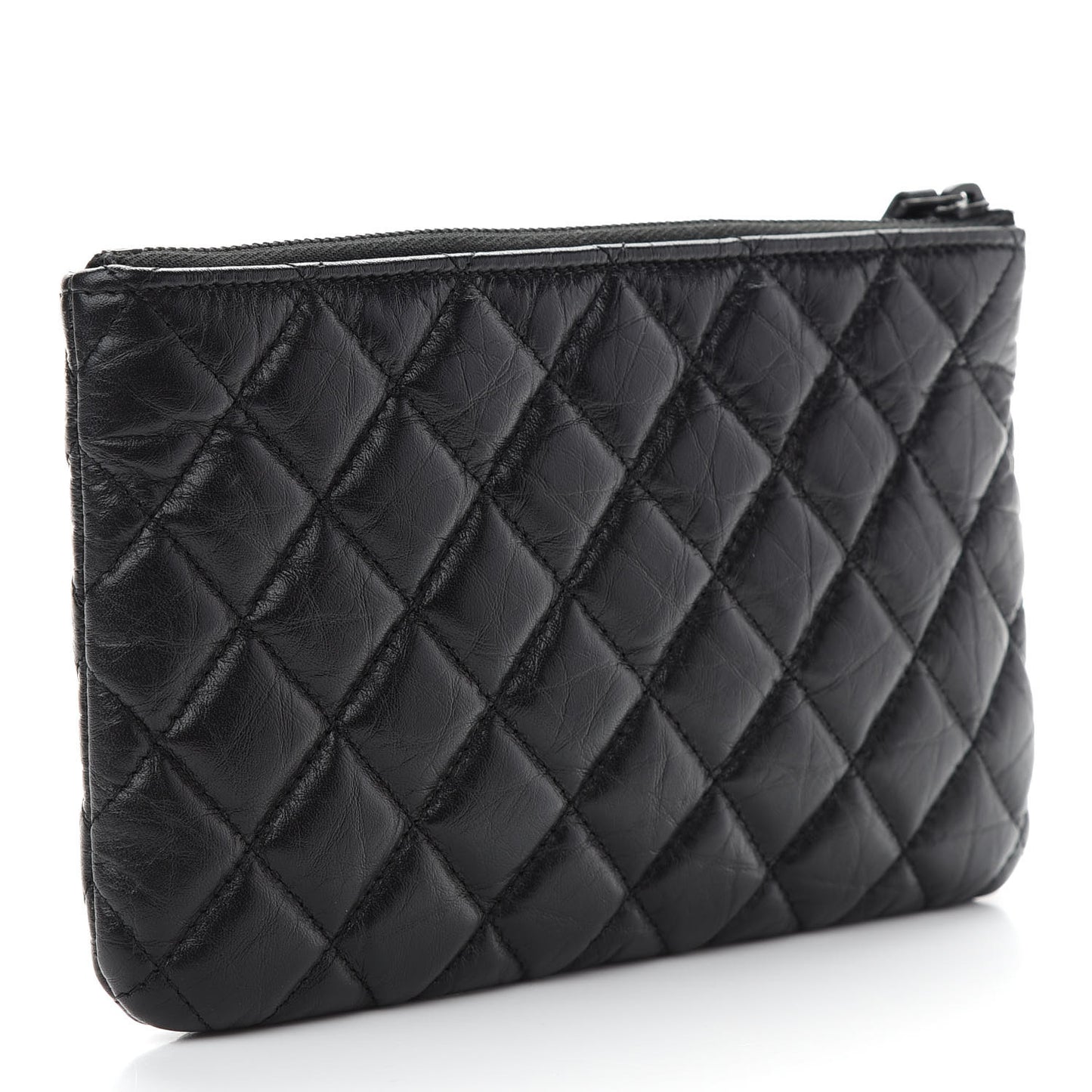 Aged Calfskin Quilted Medium Reissue Cosmetic Case So Black