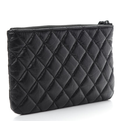 Chanel Aged Calfskin Quilted Medium Reissue Cosmetic Case So Black 3 of 7