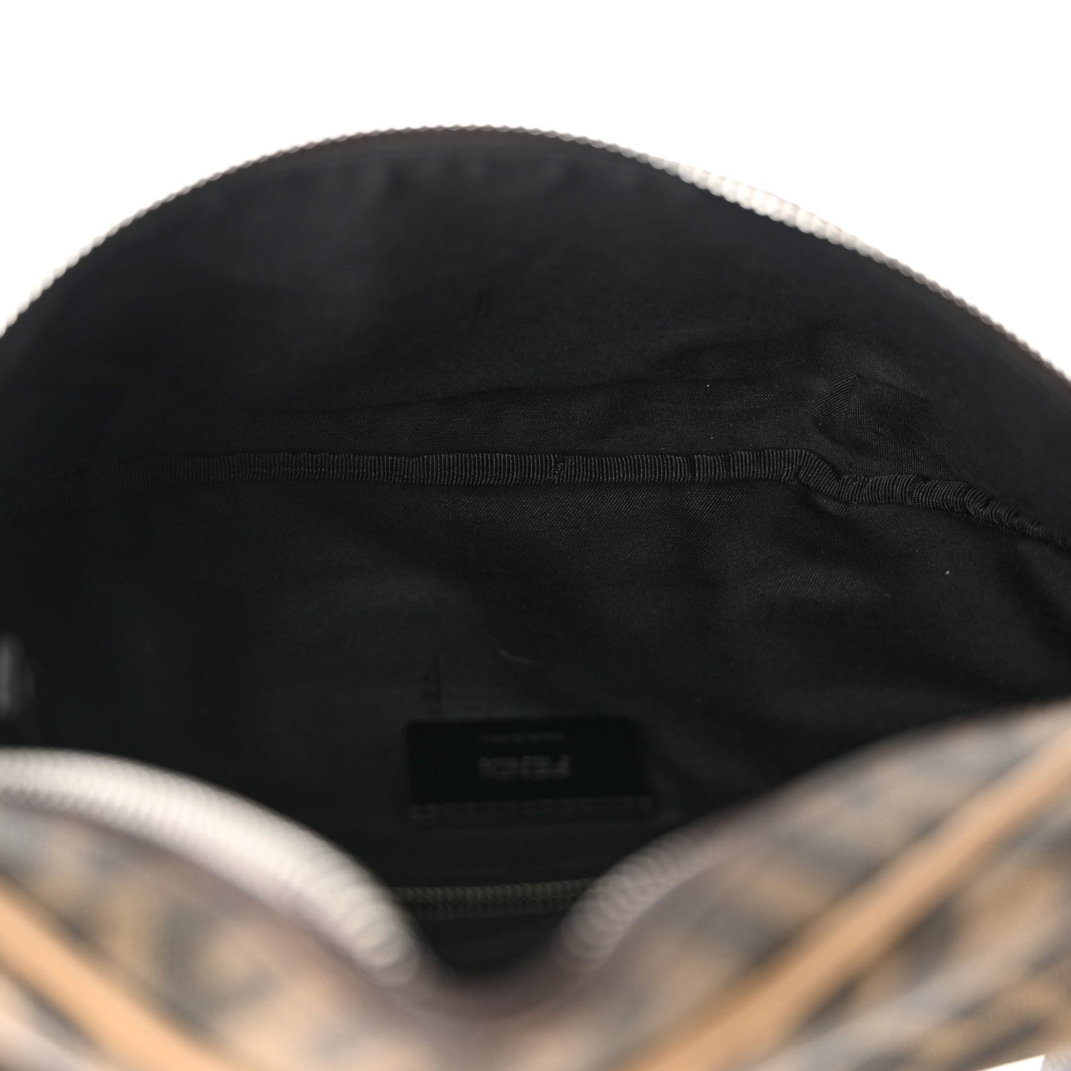 Fendi Glazed Fabric Vitello Cover FF 1974 Diagonal Bi-Color Belt Bag Tobacco Moro Sand Black 5 of 10