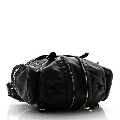 Alexander Wang Lambskin Marti Backpack Bag Washed Black Rhodium Hardware 4 of 13