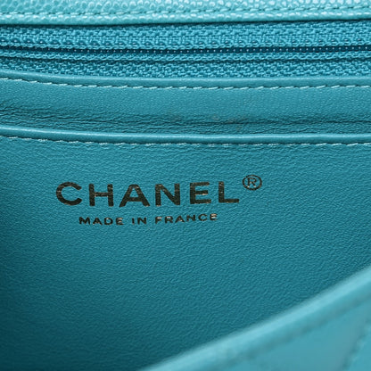 Chanel Caviar Quilted Mini Rectangular Flap Turquoise 6 of 8
