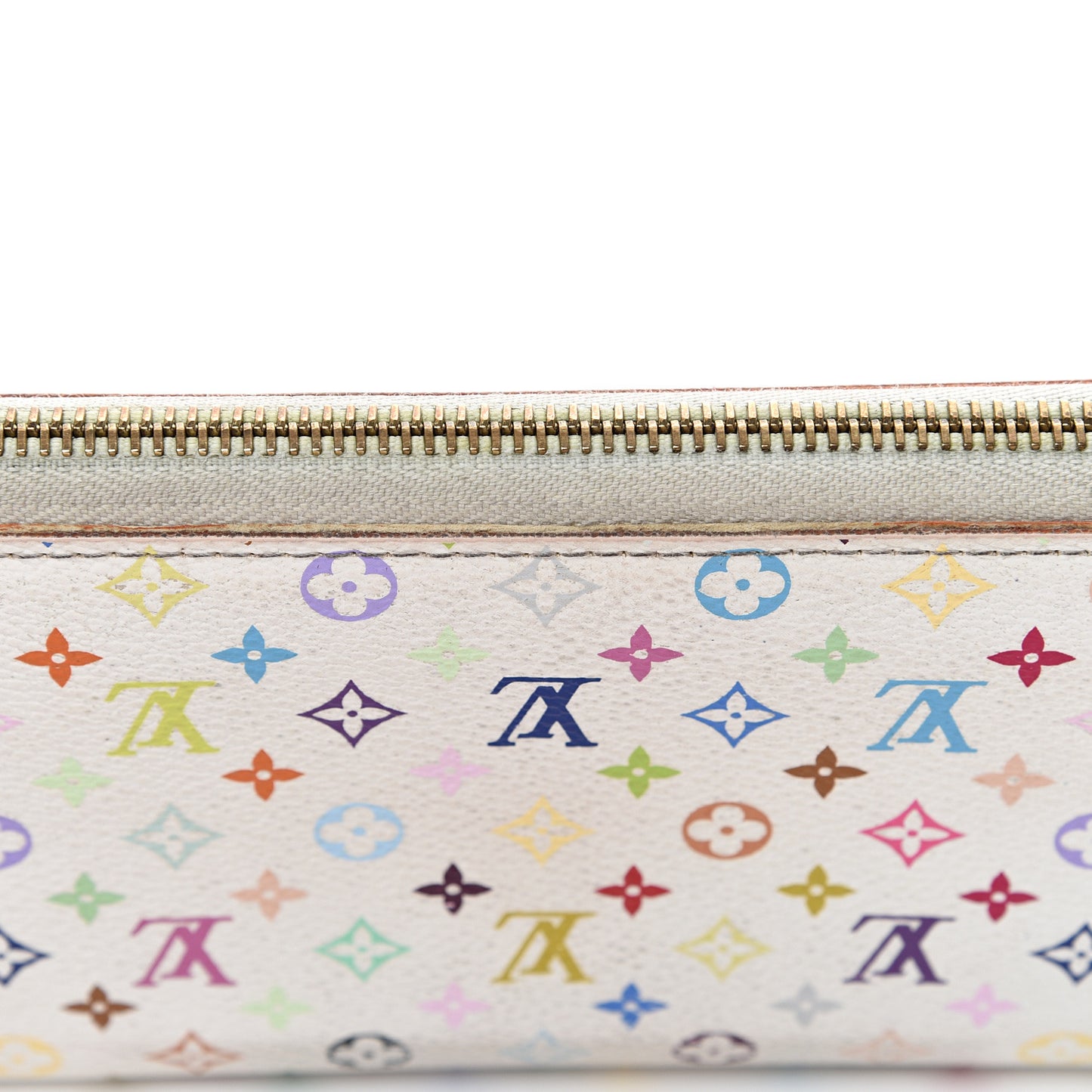 Monogram Multicolor Zippy Wallet White