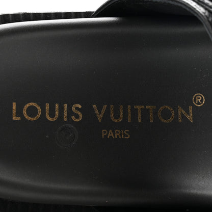 Louis Vuitton Grained Calfskin Sunset Comfort Flat Sandals 38 Black 13 of 20