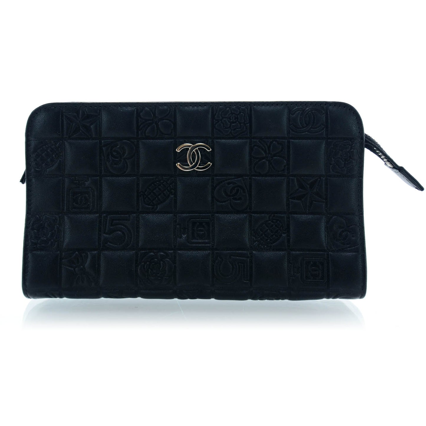 Lambskin Precious Symbols Cosmetic Bag Black