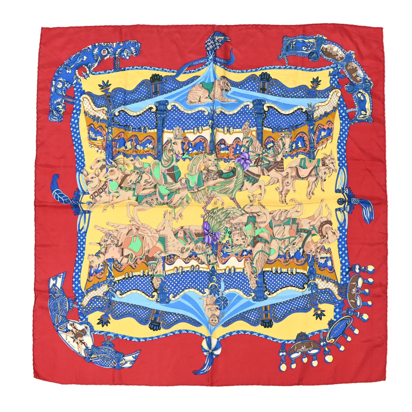Silk Tournez Manege Scarf 90