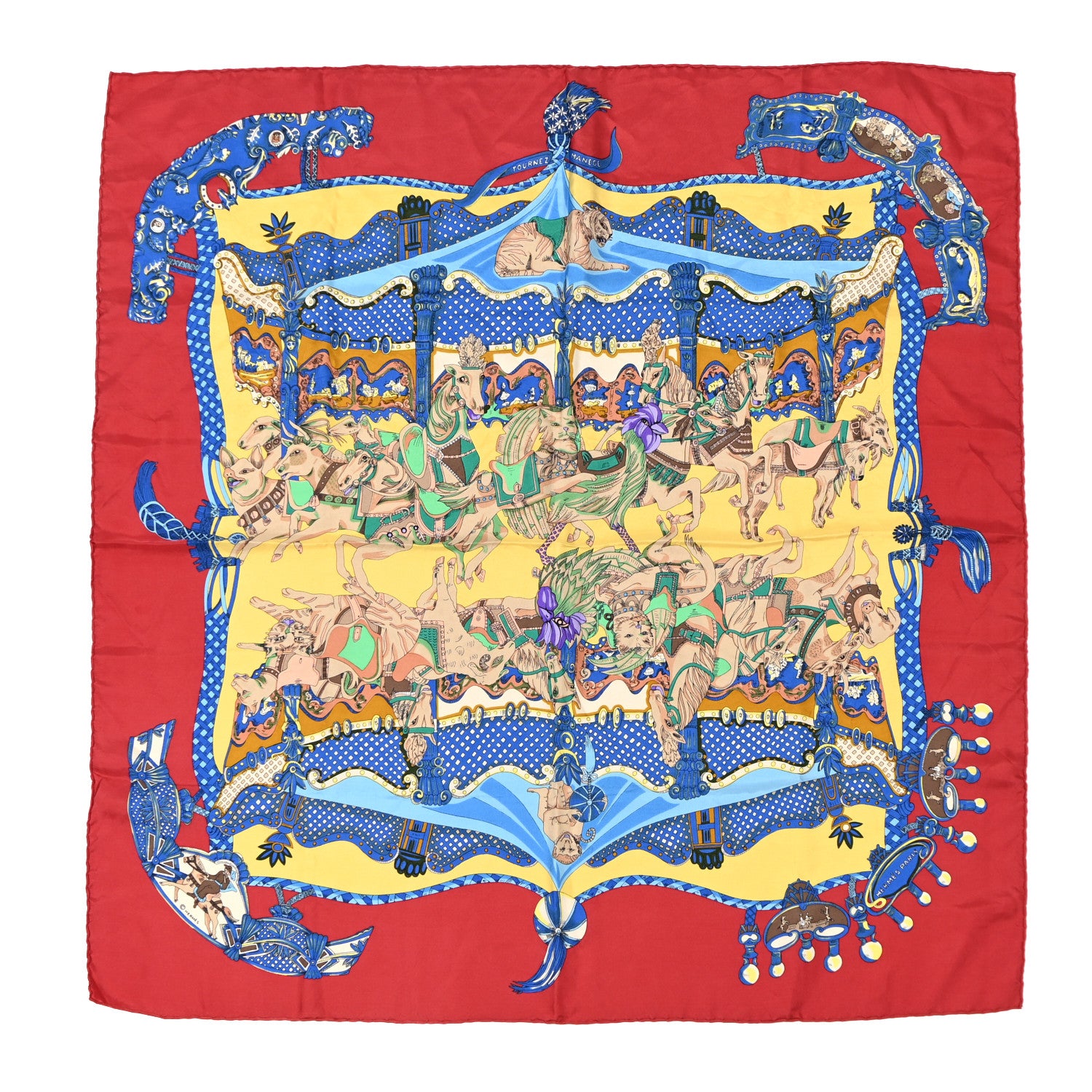 Hermes Silk Tournez Manege Scarf 90 1 of 9