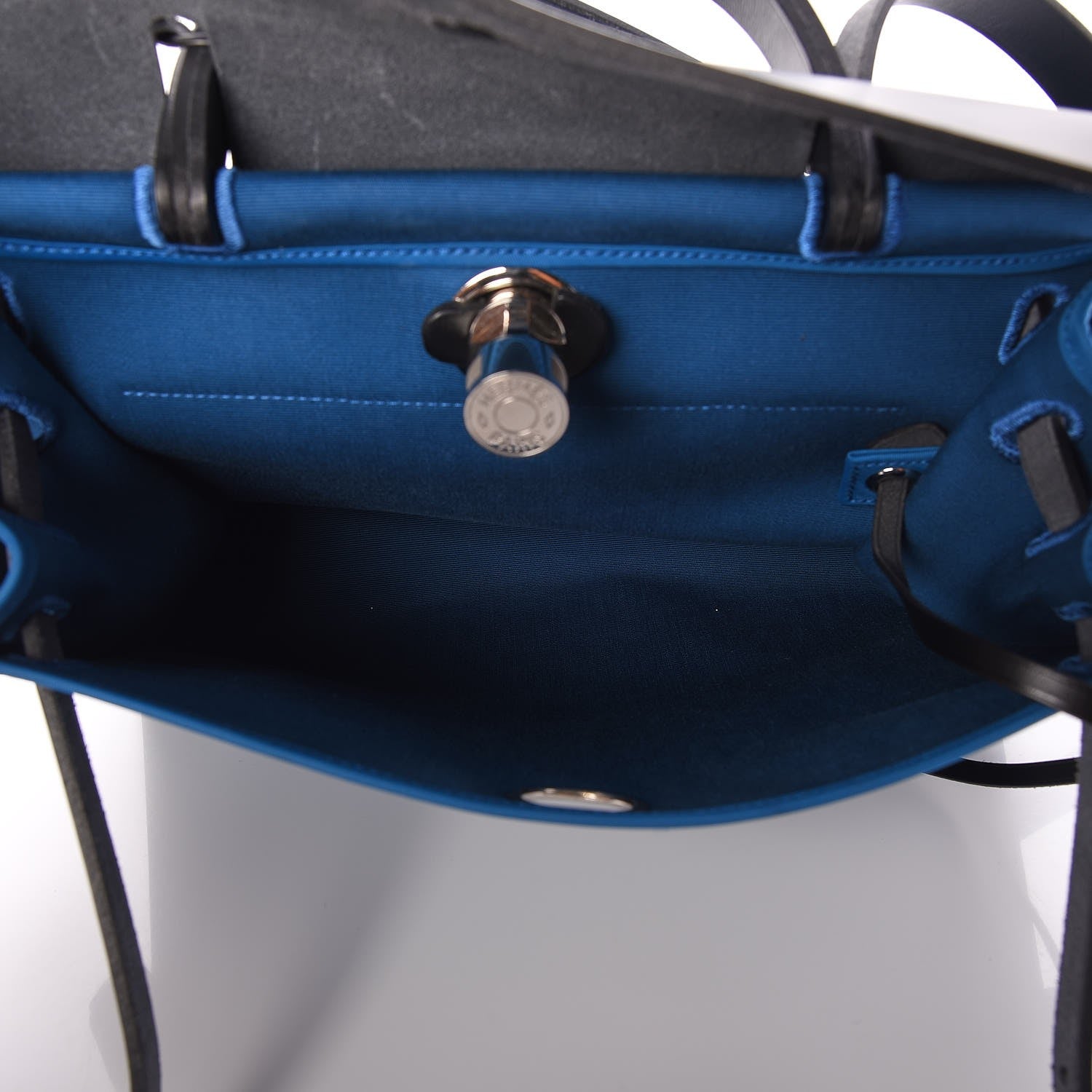 Hermes Vache Hunter Toile Herbag Zip 31 PM Bleu Zanzibar Bleu Indigo 6 of 8