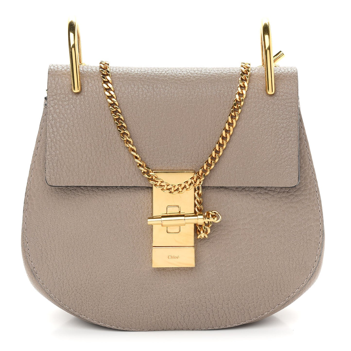 Grained Lambskin Drew Shoulder Bag Motty Grey