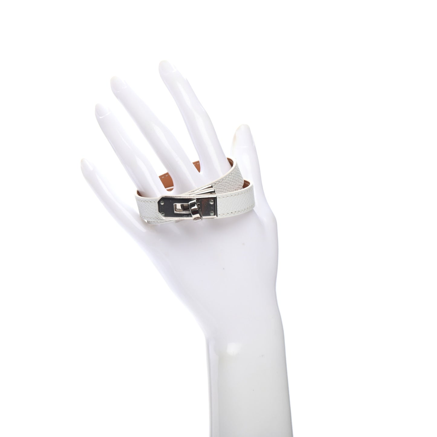 Epsom Kelly Double Tour Bracelet White