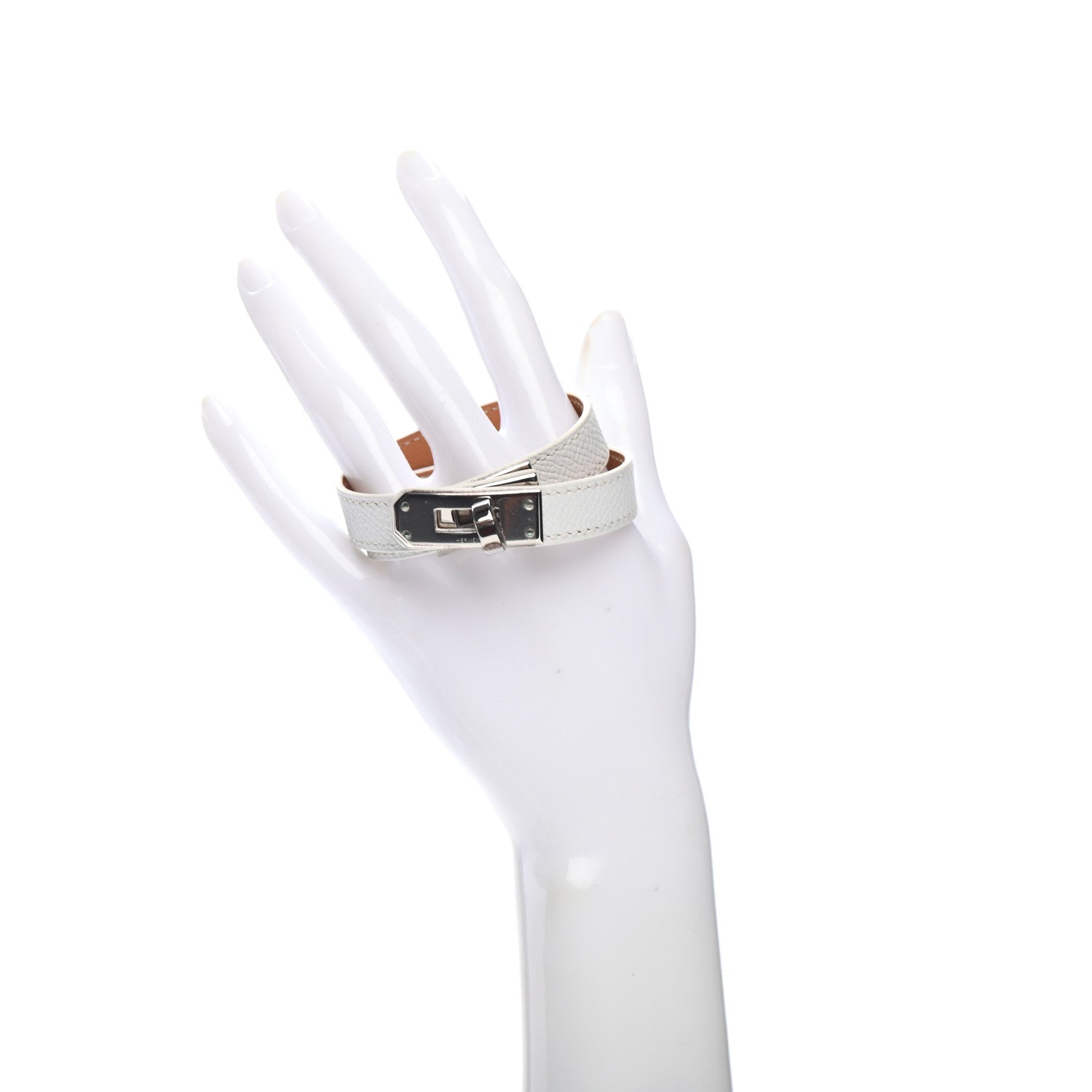 Hermes Epsom Kelly Double Tour Bracelet White 2 of 4